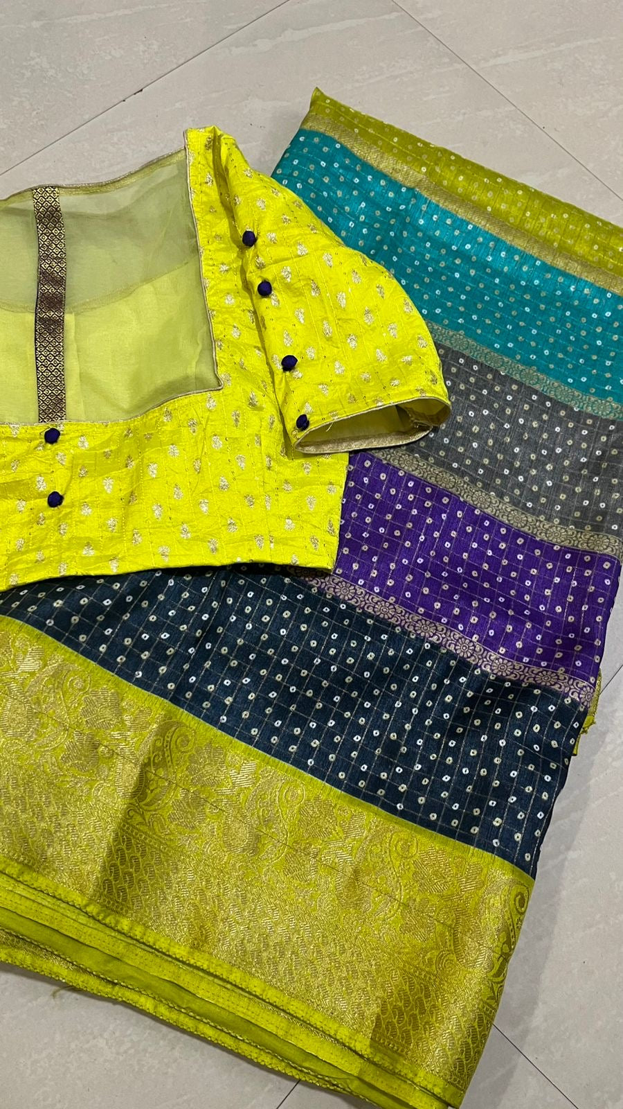 2 for $65 Rainbow Dola silk Saree