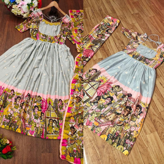 Chinnon long frock Mom and Daughter combo